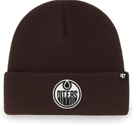 '47 NHL Edmonton Raised Cuffed Knit Hat Dark Chocolate - Brown
