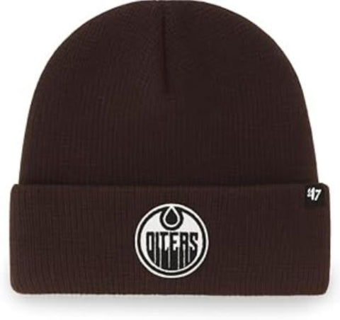 '47 NHL Edmonton Raised Cuffed Knit Hat Dark Chocolate - Brown