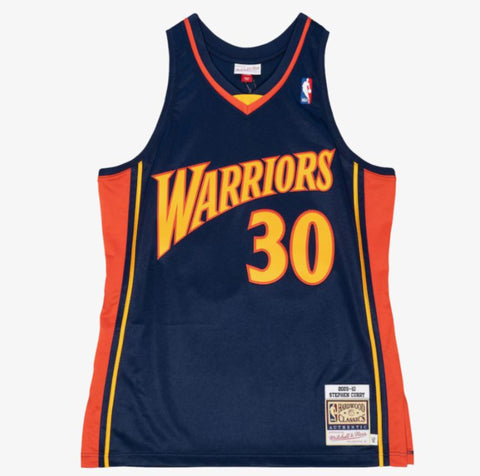Mitchell & Ness Men's NBA Stephen Curry Golden State Warriors 2009-10 AUTHENTIC Jersey - Navy