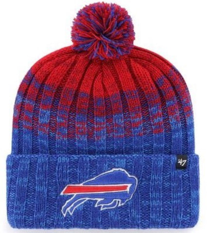 '47 NFL Buffalo Bills Cascade Cuff Pom Knit - Red/Blue
