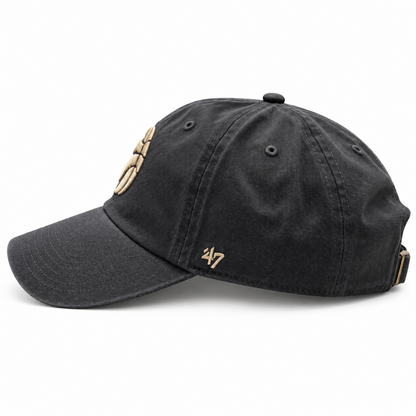 '47 NBA Toronto Raptors Charki Ballpark Clean Up Adjustable Hat - Black/Gold
