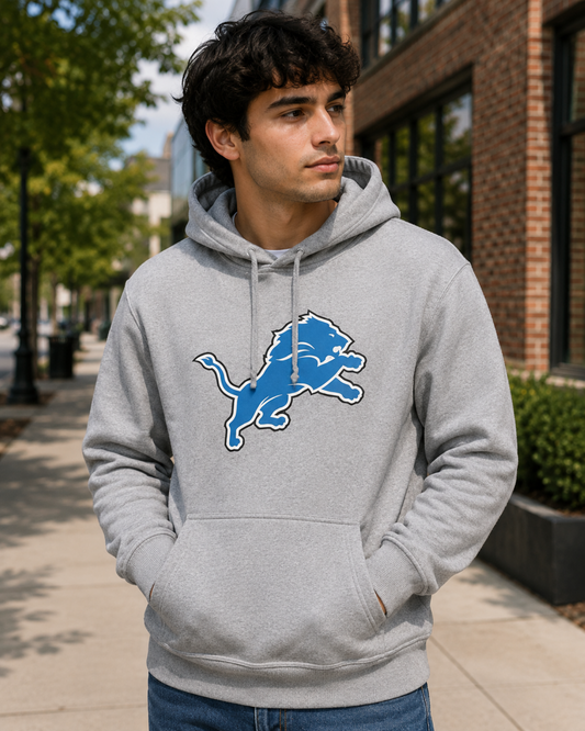47 NFL Detroit Lions Imprint Headline Hoodie - Grey