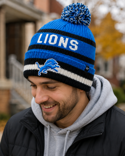 47 NFL Detroit Lions Bering Cuff Knit Beanie - Blue