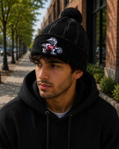 New Era NBA Toronto Raptors 2025/26 City Edition Cuffed Knit Hat with Pom - Black