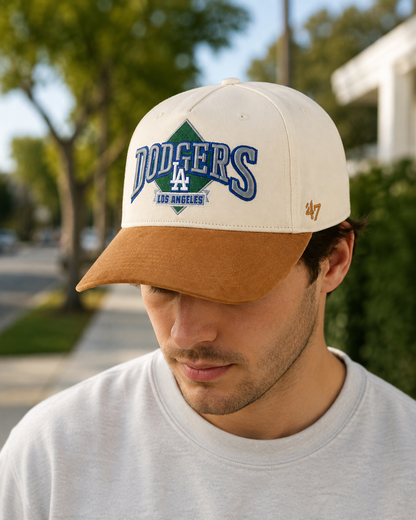 47 MLB Los Angeles Dodgers Diamond Hitch Adjustable Snapback Hat - Cream