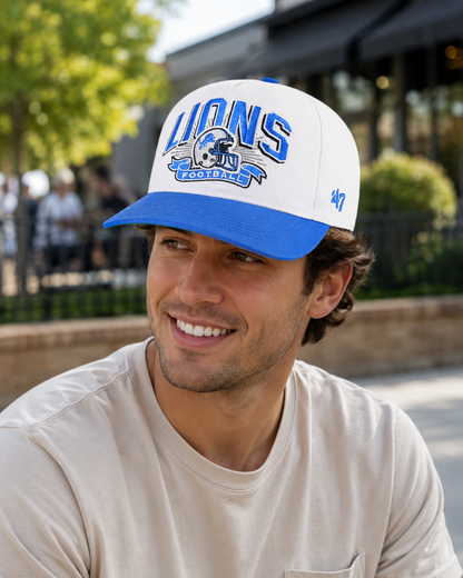 '47 NFL Detroit Lions Prime Play Hitch RF Adjustable Snapback Hat - White