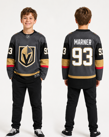 Fanatics Youth NHL Vegas Golden Knights Mitch Marner #93 Breakaway Home Jersey - Grey