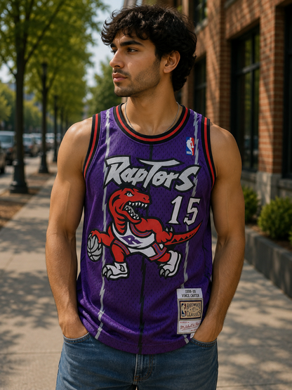 Youth Mitchell & Ness Vince Carter Purple Toronto Raptors 1998-99 Hardwood Classics Swingman Throwback Jersey