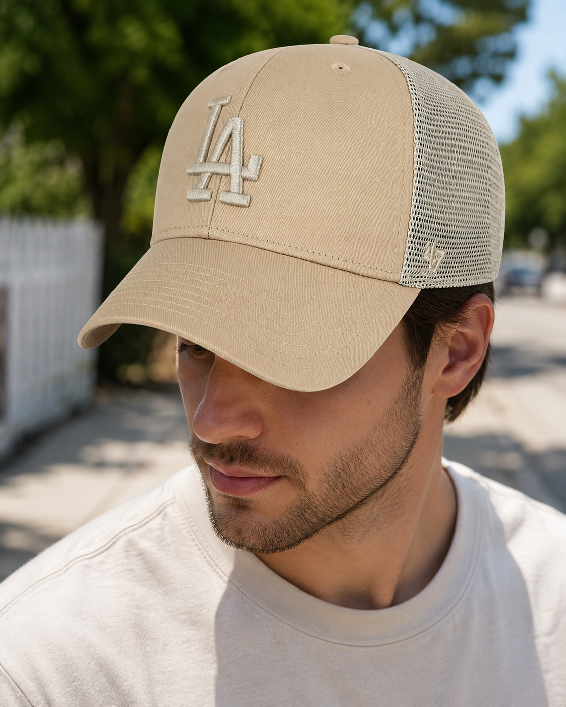 '47 MVP MLB Los Angeles Dodgers Branson Adjustable Trucker Hat - Khaki