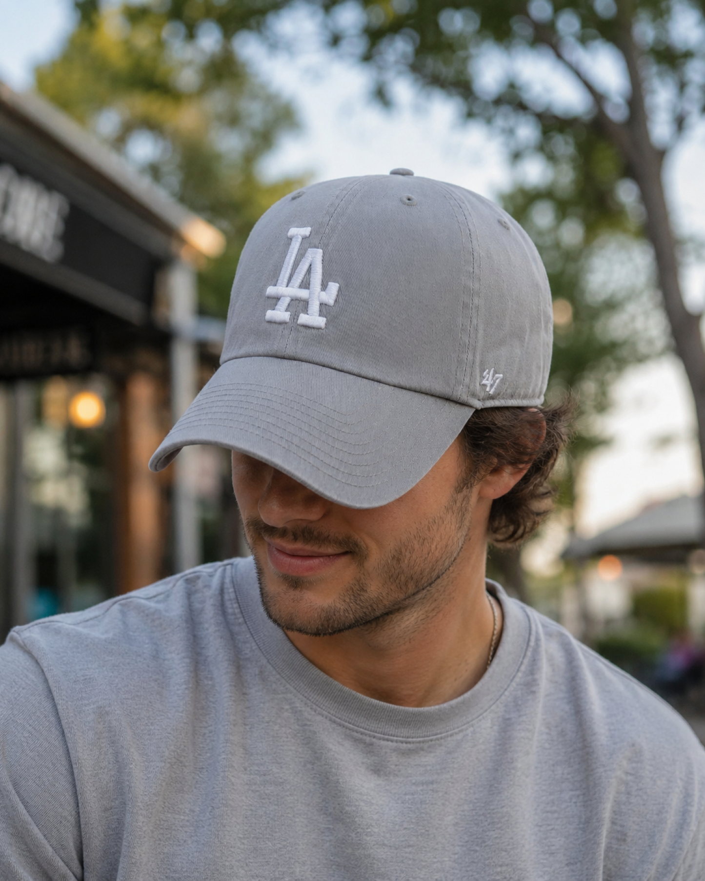 47 MLB Los Angeles Ballpark Clean Up Adjustable Hat - Cement Grey