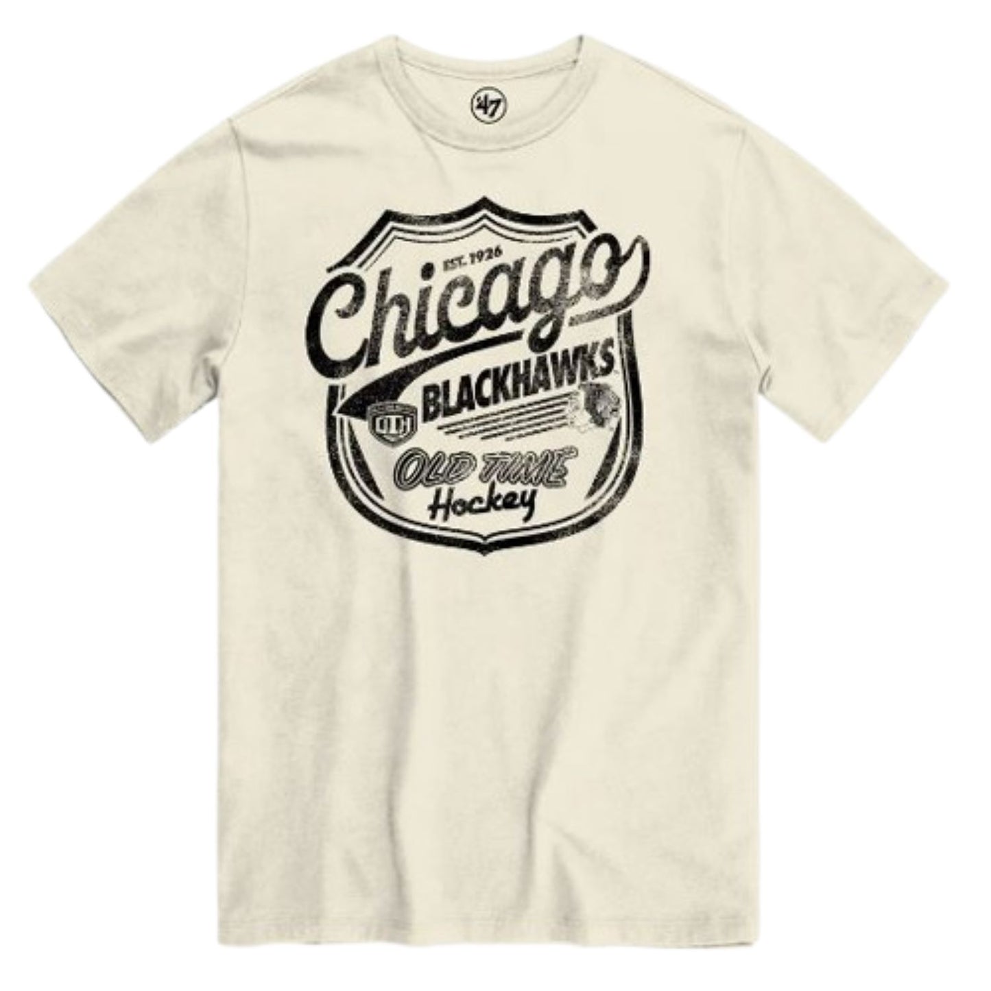 47 NHL Chicago Blackhawks Old Time Hockey Poke Check Tee - White