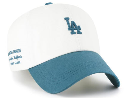 ’47 MLB Los Angeles Dodgers Contemporary TT Clean Up Adjustable Hat - White/Teal