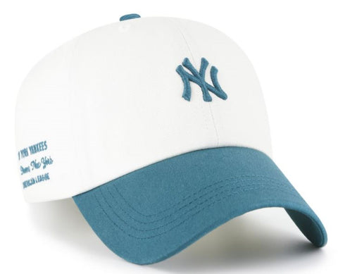 ’47 MLB New York Yankees Contemporary TT Clean Up Adjustable Hat - White/Teal