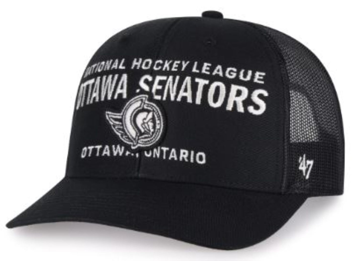 '47 NHL Ottawa Senators Contemporary Mesh Trucker Hat - Black/White