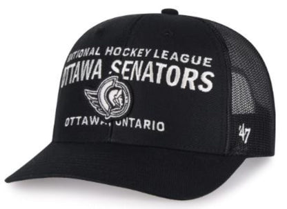 '47 NHL Ottawa Senators Contemporary Mesh Trucker Hat - Black/White