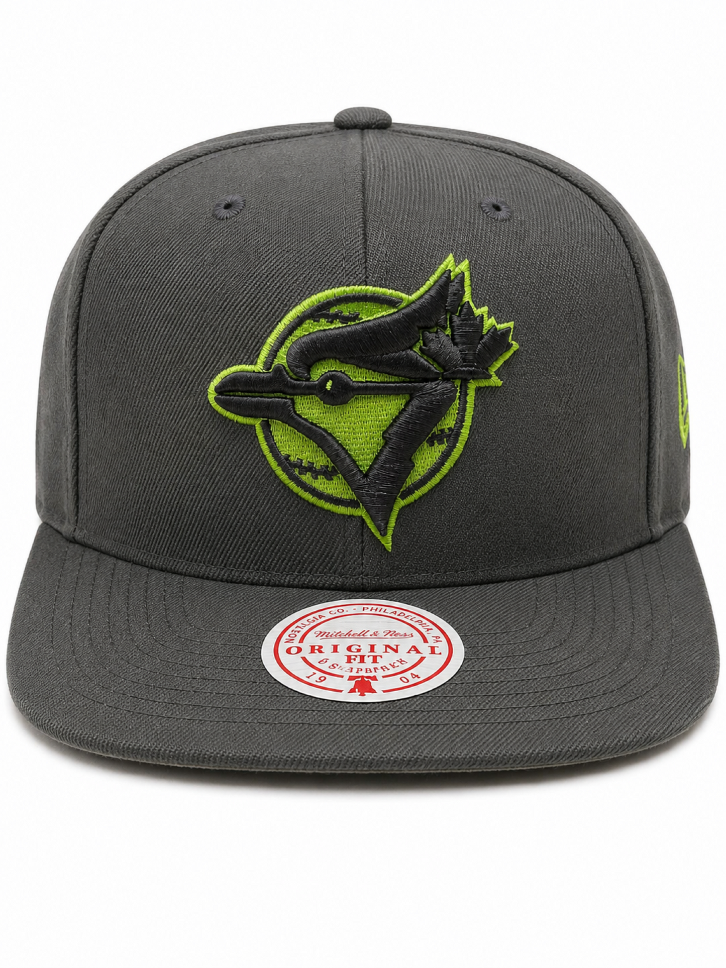 Mitchell & Ness MLB Toronto Blue Jays Cooperstown 1992 WS Sidepatch Original Fit Snapback Hat - Grey/Green