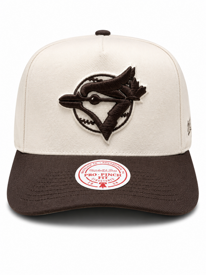 Mitchell & Ness MLB Toronto Blue Jays Cooperstown 1992 WS Sidepatch Pro Pinch Fit Snapback Hat - Tan/Brown