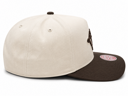 Mitchell & Ness MLB Toronto Blue Jays Cooperstown 1992 WS Sidepatch Pro Pinch Fit Snapback Hat - Tan/Brown