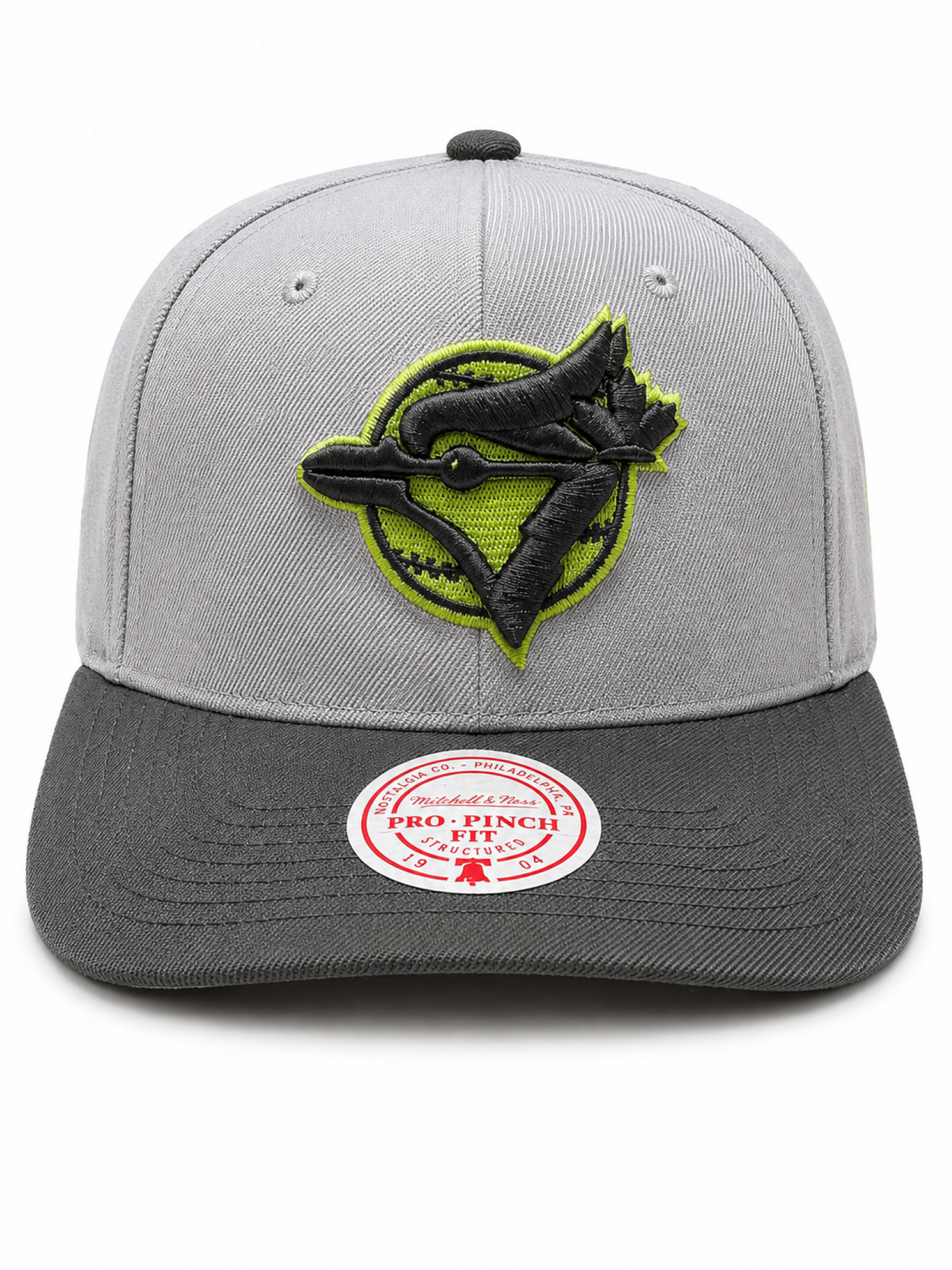 Mitchell & Ness MLB Toronto Blue Jays Cooperstown 1992 World Series Sidepatch Pro Pinch Fit Snapback Hat - Grey/Green