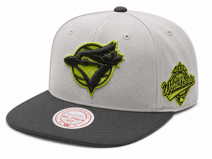 Mitchell & Ness MLB Toronto Blue Jays Cooperstown 1992 World Series Sidepatch Pro Pinch Fit Snapback Hat - Grey/Green