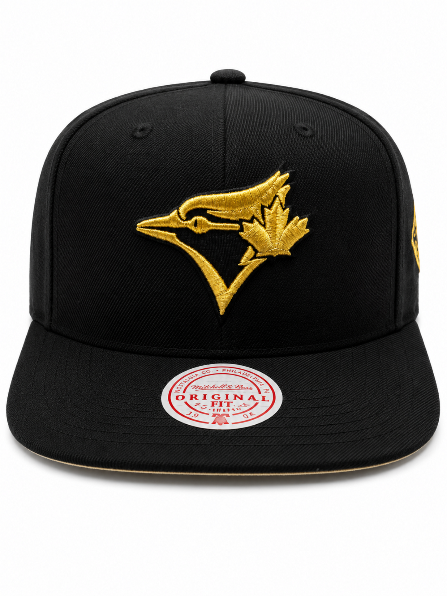 Mitchell & Ness MLB Toronto Blue Jays Cooperstown Sidepatch Original Fit Snapback Hat - Black/Gold