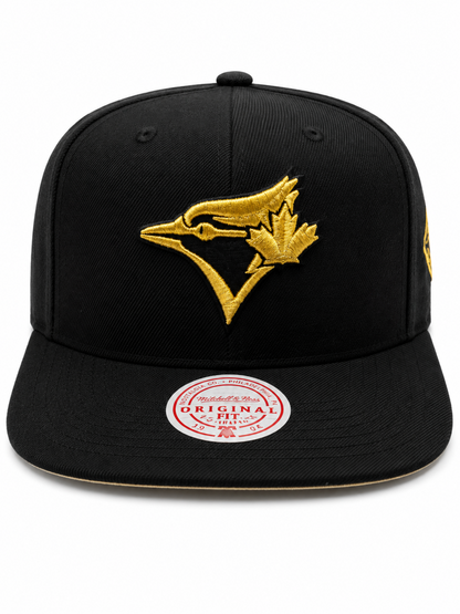 Mitchell & Ness MLB Toronto Blue Jays Cooperstown Sidepatch Original Fit Snapback Hat - Black/Gold