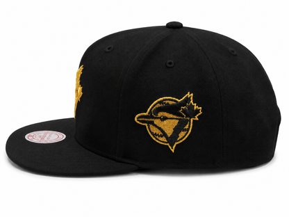 Mitchell & Ness MLB Toronto Blue Jays Cooperstown Sidepatch Original Fit Snapback Hat - Black/Gold