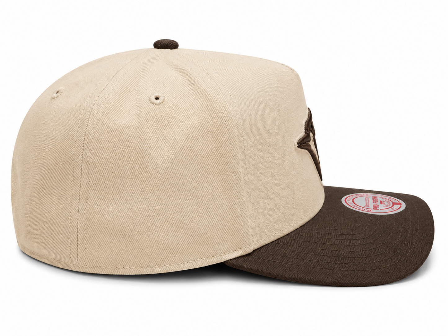 Mitchell & Ness MLB Toronto Blue Jays Cooperstown Logo Sidepatch Pro Pinch Fit Snapback Hat - Tan/Brown