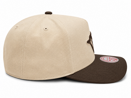Mitchell & Ness MLB Toronto Blue Jays Cooperstown Logo Sidepatch Pro Pinch Fit Snapback Hat - Tan/Brown