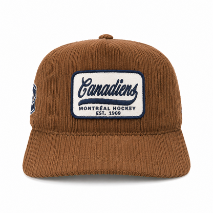 '47 NHL Montreal Canadiens Cord Patch Hitch Adjustable Hat - Brown