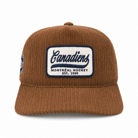 '47 NHL Montreal Canadiens Cord Patch Hitch Adjustable Hat - Brown
