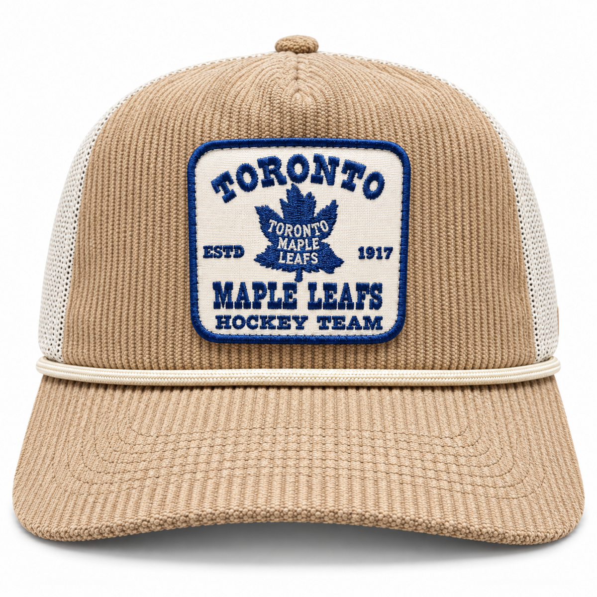 '47 NHL Toronto Maple Leafs Cordlandia Hitch RF Mesh Adjustable Hat - Khaki/White