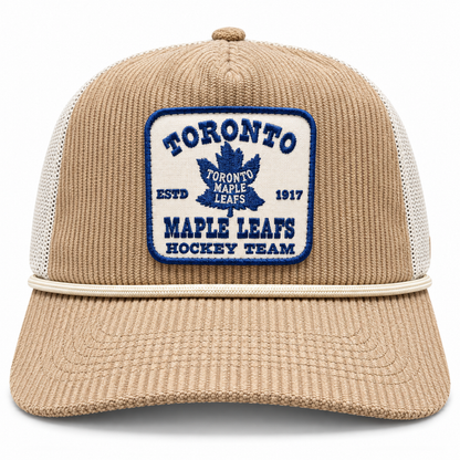 '47 NHL Toronto Maple Leafs Cordlandia Hitch RF Mesh Adjustable Hat - Khaki/White