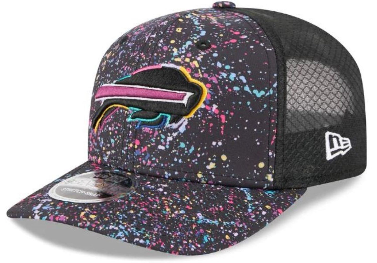 New Era NFL Buffalo Bills 2025 Crucial Catch 9SEVENTY Stretch-Snap Trucker Adjustable Hat - Black (Copy)