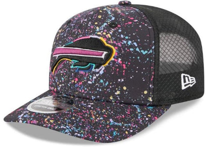 New Era NFL Buffalo Bills 2025 Crucial Catch 9SEVENTY Stretch-Snap Trucker Adjustable Hat - Black (Copy)