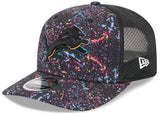New Era NFL Detroit Lions 2025 Crucial Catch 9SEVENTY Stretch-Snap Trucker Adjustable Hat - Black