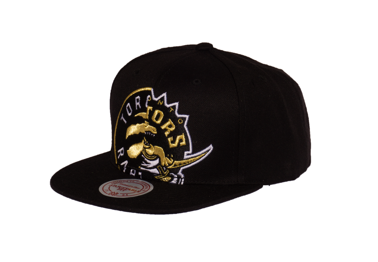 Men's Toronto Raptors Mitchell & Ness NBA Split Crown Snapback Hat Black