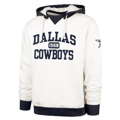 '47 NFL Dallas Cowboys Golden Age Skipper Original Hoodie - White / Navy