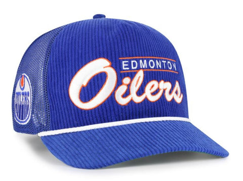 '47 NHL Edmonton Oilers Double Header Rope Mesh Adjustable Snapback Hat - Blue
