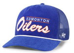 '47 NHL Edmonton Oilers Double Header Rope Mesh Adjustable Snapback Hat - Blue