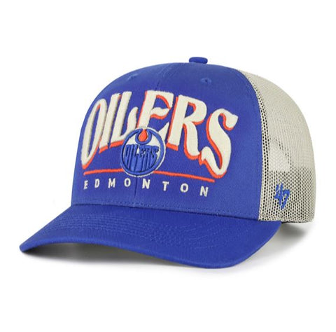 '47 NHL Edmonton Oilers Arid Trucker Adjustable Hat - Blue