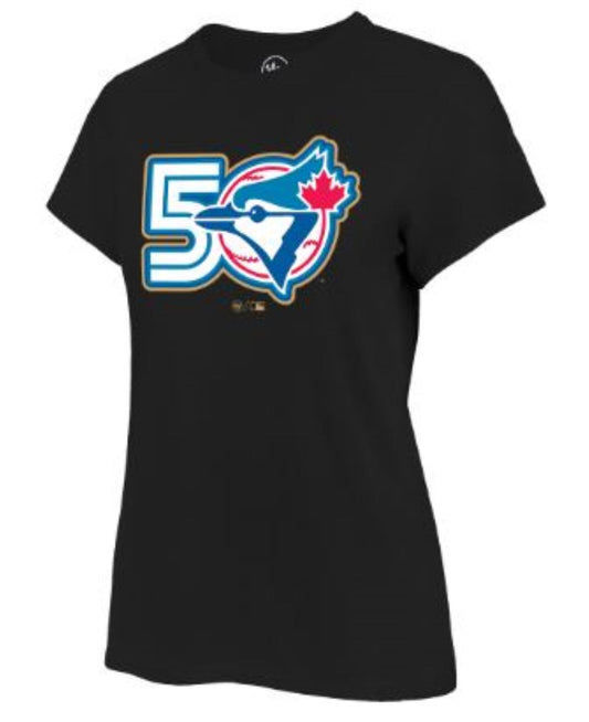 '47 MLB Toronto Blue Jays Women's Fan 50th Anniversary Tee - Black