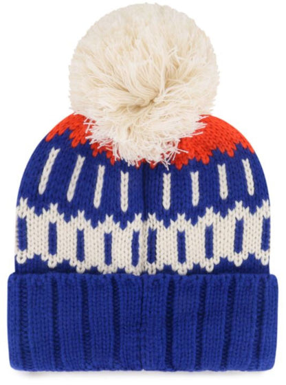 47 NHL Edmonton Oilers Felicity Cuff Knit Pom Beanie - Blue/White