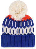 47 NHL Edmonton Oilers Felicity Cuff Knit Pom Beanie - Blue/White