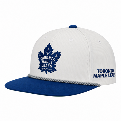 Mitchell & Ness Youth NHL Toronto Maple Leafs Flat Cord Snapback Hat - White/Blue
