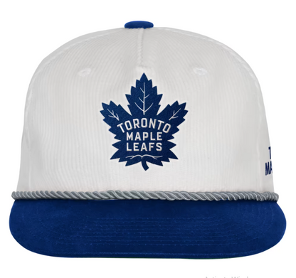 Mitchell & Ness Youth NHL Toronto Maple Leafs Flat Cord Snapback Hat - White/Blue
