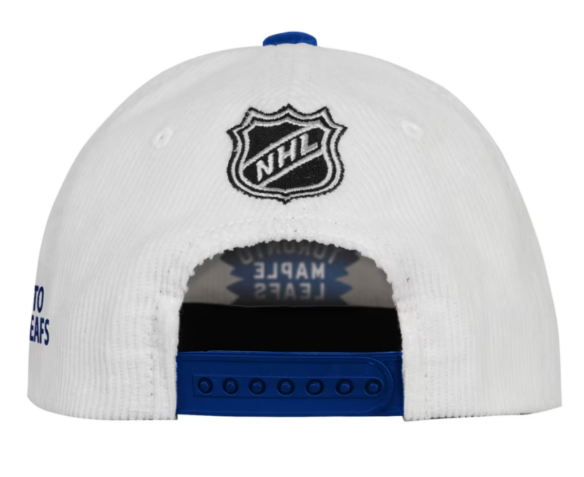 Mitchell & Ness Youth NHL Toronto Maple Leafs Flat Cord Snapback Hat - White/Blue