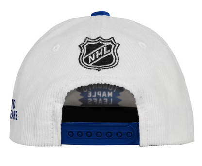 Mitchell & Ness Youth NHL Toronto Maple Leafs Flat Cord Snapback Hat - White/Blue