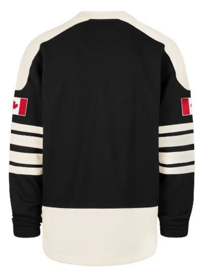 '47 Hockey Canada Golden Age Sweep Check Eternal Lacer Fleece Hoodie - Black/White
