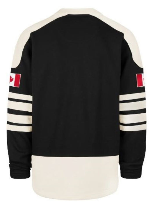 '47 Hockey Canada Golden Age Sweep Check Eternal Lacer Fleece Hoodie - Black/White